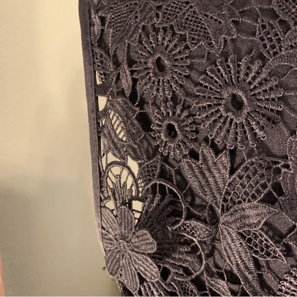 Milly Size 8 Black Lace Overlay Fit and Flare dress size 8 LBD - Picture 14 of 15